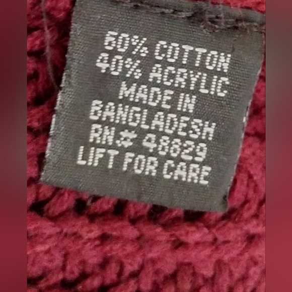 Love by Chelsea Maroon Stitch Crew Neck Sweater Sz M - Picture 4 of 6